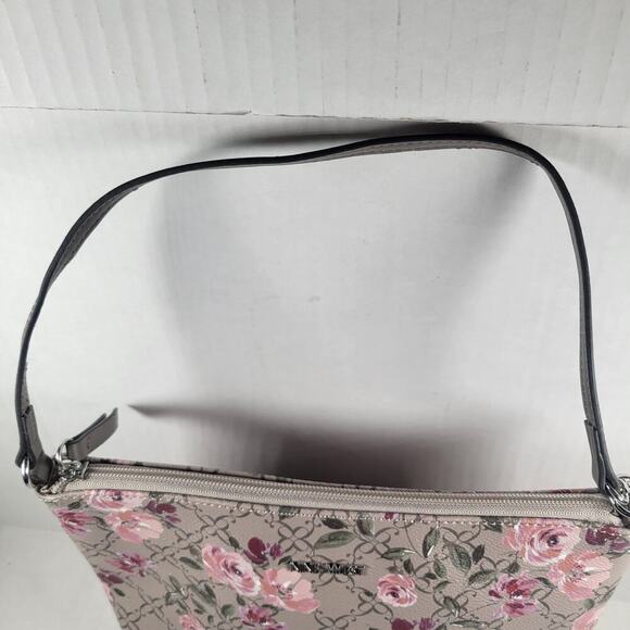 Nine West Floral Roses Tan Feminine Cottagecore Fairycore Clutch Shoulder Bag - Picture 4 of 6